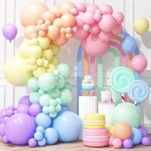 Pastel Rainbow Balloon Garland Kit for Baby Shower Birthday Party Decorations